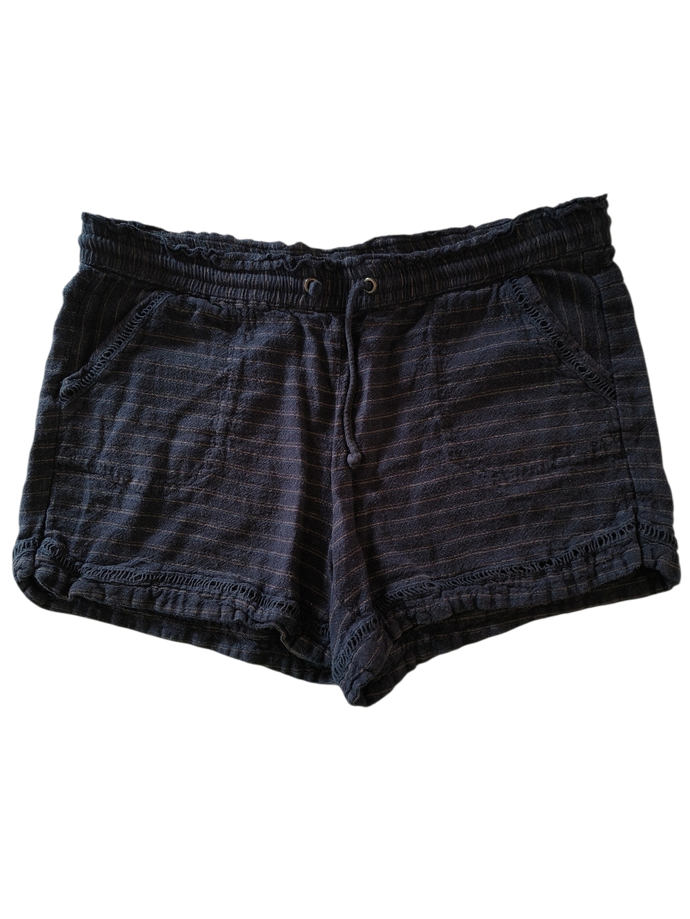Maurices Blue Linen Blend Drawstring Athletic Shorts Size L
